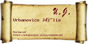 Urbanovics Júlia névjegykártya