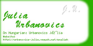 julia urbanovics business card